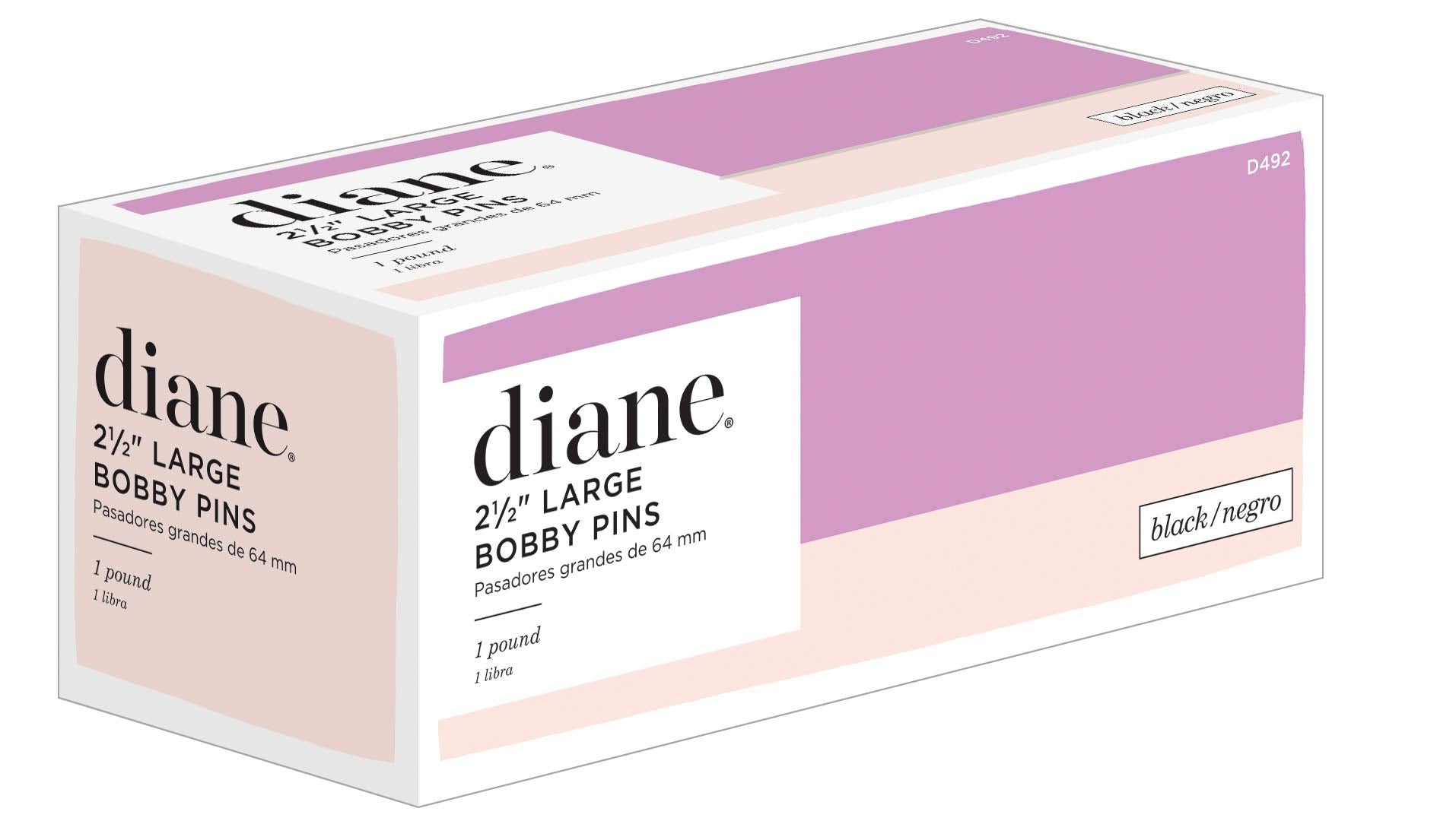Diane Jumbo Bob Pins, 2.5 Inch, Black, 1 Pound, D492